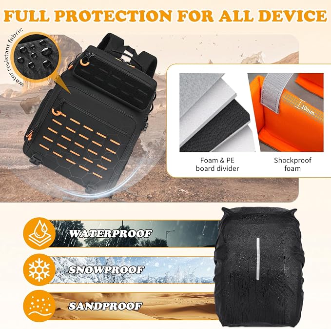 HAMBOLY Professional Camera Bag Backpack, Large Waterproof Photography Bag Case - Image 5