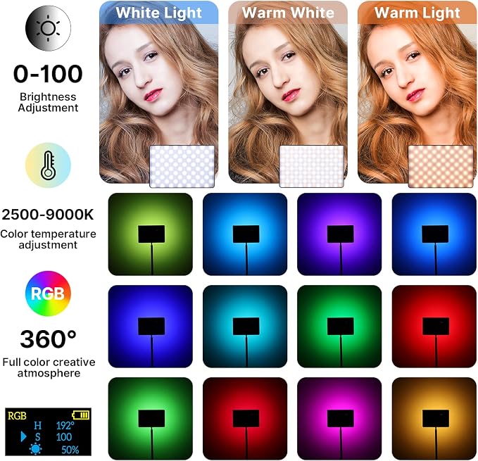 ULANZI LT003 RGB Video Light, 15W Portable LED Panel - Image 2