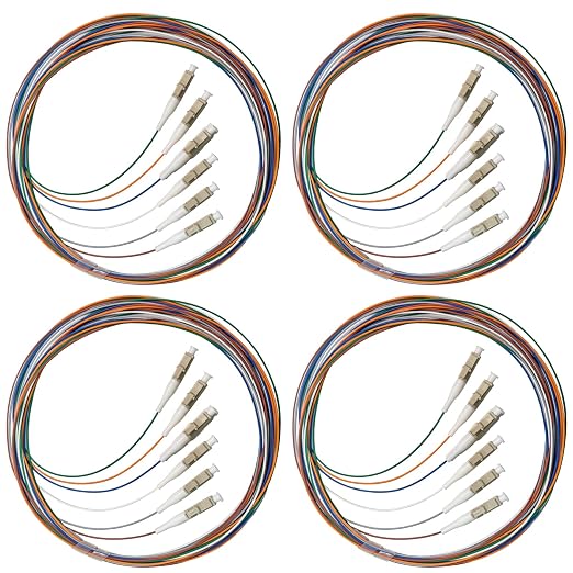 6 Strand Multimode OM3 50/125 LC-UPC Fiber Pigtail, 1.5 Meters LC-OM3 Fiber by Bangun