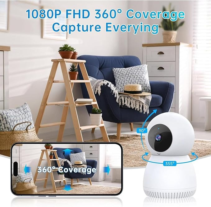 Indoor Security Camera 5G& 2.4GHz WiFi, Pan/Tilt Baby Camera - Image 7