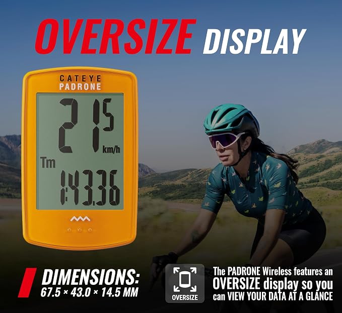 CATEYE Padrone Wireless Bike Computer – Oversized Display Cyclocomputer - Image 2