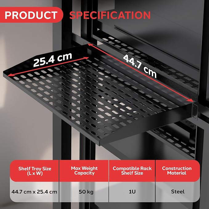 Pyle 19-Inch 1U Server Rack Shelf - Image 3