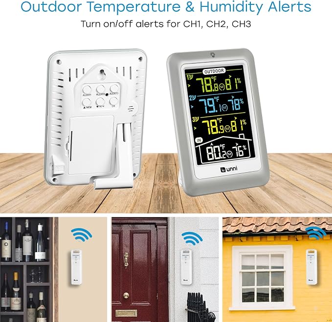 Indoor Outdoor Thermometer Wireless, 4.5 Inch Display Digital Hygrometer - Image 5