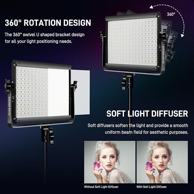 GVM Upgraded 680 RGB LED Video Light - Image 4
