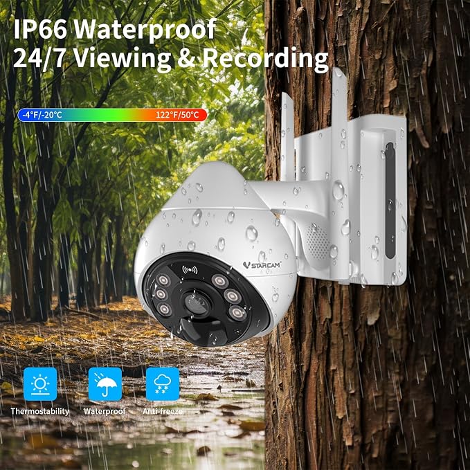 VSTARCAM 4G LTE Cellular Security Camera Wireless Outdoor, 3MP Solar Powered - Image 8