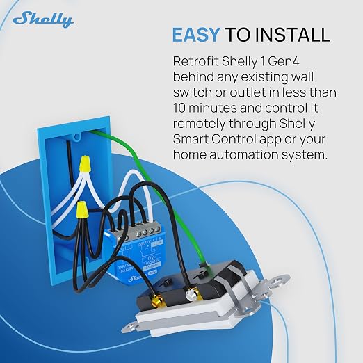 Shelly 1 Gen4 | Wi-Fi, Zigbee & Matter Smart Relay Switch - Image 3