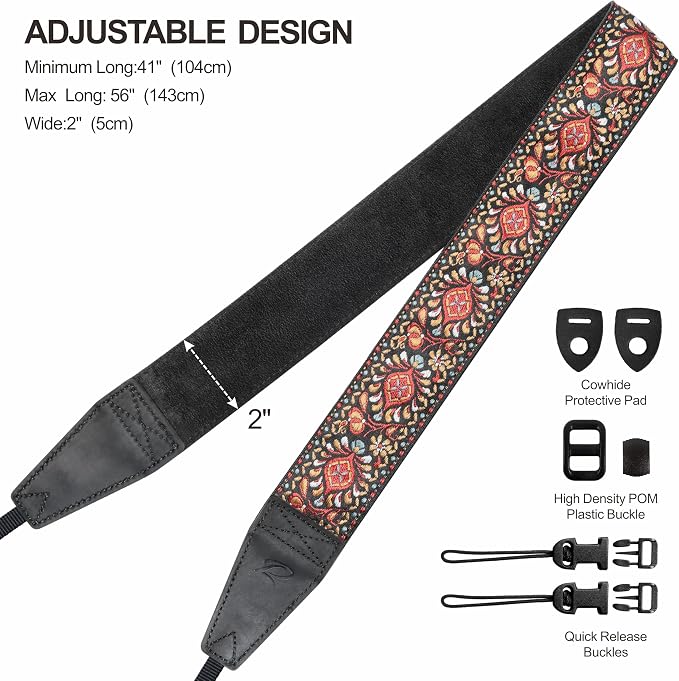 Padwa Lifestyle Red Flower Camera Strap - Image 6