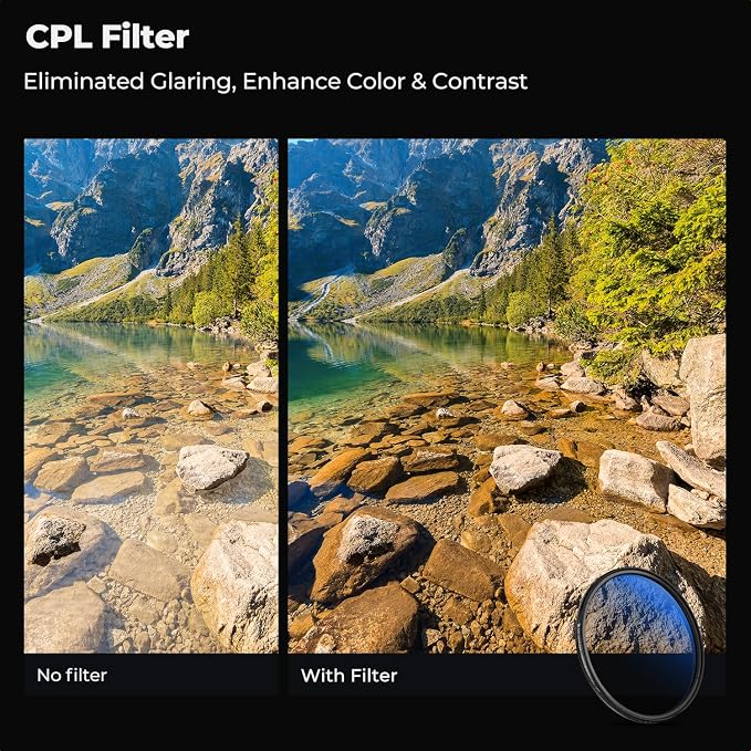 K&F Concept 46mm UV/CPL/ND2-400 Lens Filters Kit-18 Multi-Layer Coatings - Image 4