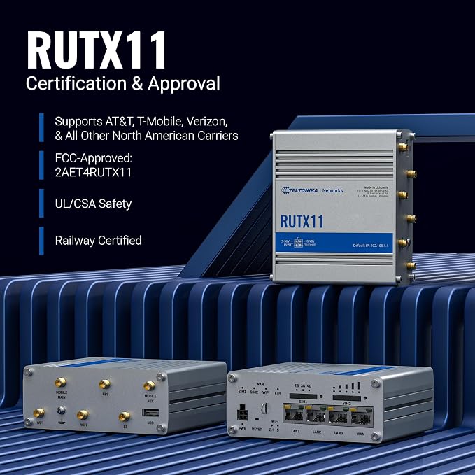 Teltonika RUTX11 Industrial Cellular WiFi Router Dual SIM Card Slot - 4G LTE - Image 6