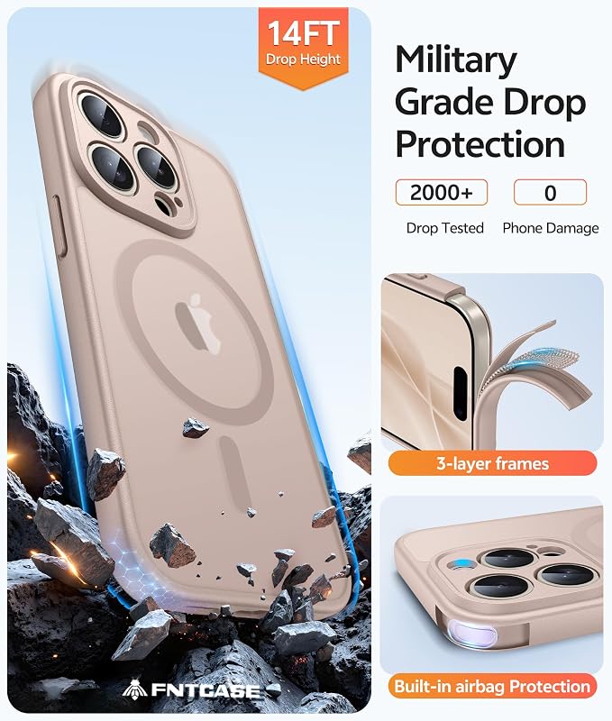 FNTCASE for iPhone 15 Pro Case: Translucent Matte Cases - Image 5
