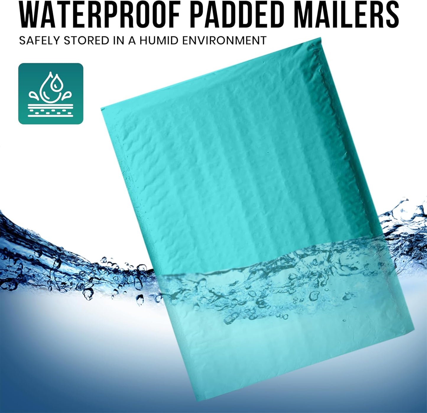 Levex - #000 4" x 8" [10 Pack] Teal Poly Bubble Mailers, Padded Envelope Mailers, Packing Envelope & Mailing Bags for Shipping