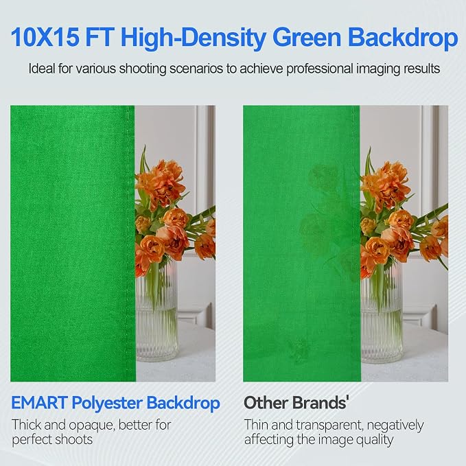 EMART 10X10 FT Green Screen Backdrop Kit, Photography Umbrella - Image 7
