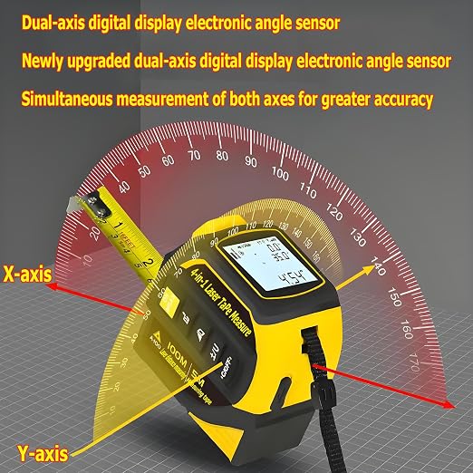 tape measure 4-in-1 laser Digital Measuring Tape & 40m/131ft Laser Distance - Image 2
