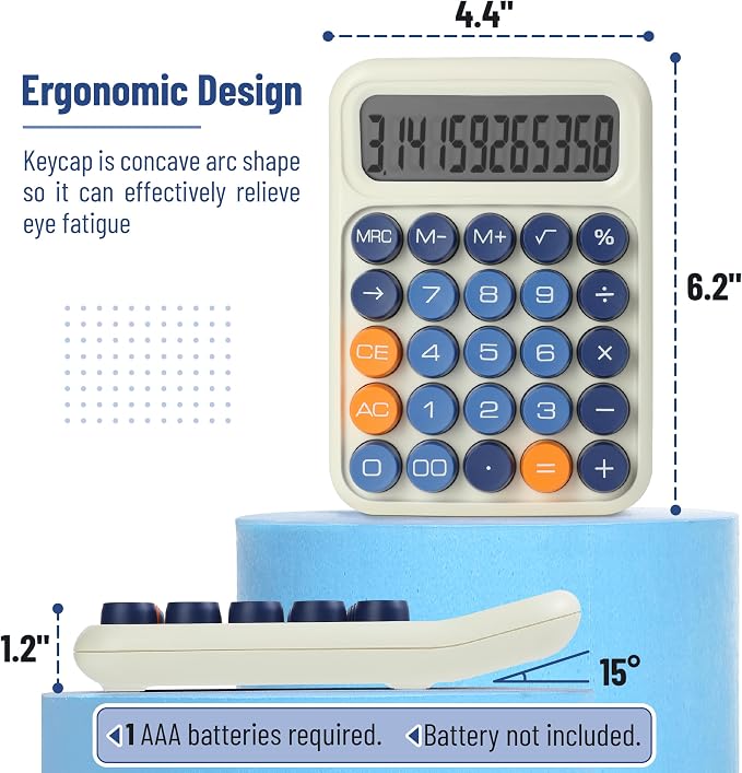 Mr. Pen- Mechanical Switch Calculator, 12 Digit Large LCD Display, Colorful - Image 2