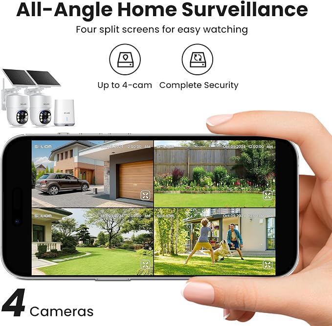 SOLIOM- 5MP Security Cameras Wireless Outdoor, No Subscription & Solar Powered - Image 6
