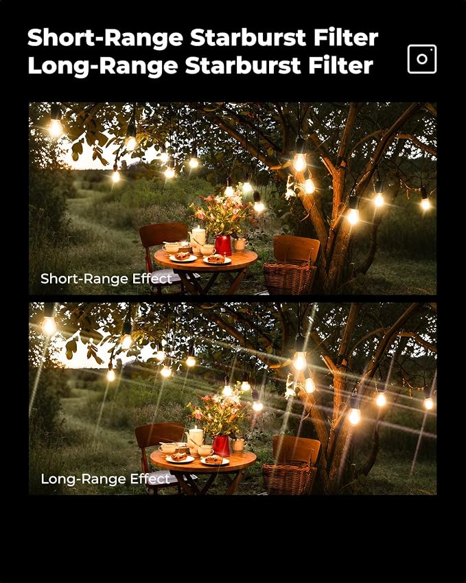 K&F CONCEPT 67mm Variable Short Line Star Lens Filter, Cross Screen Starburst - Image 5