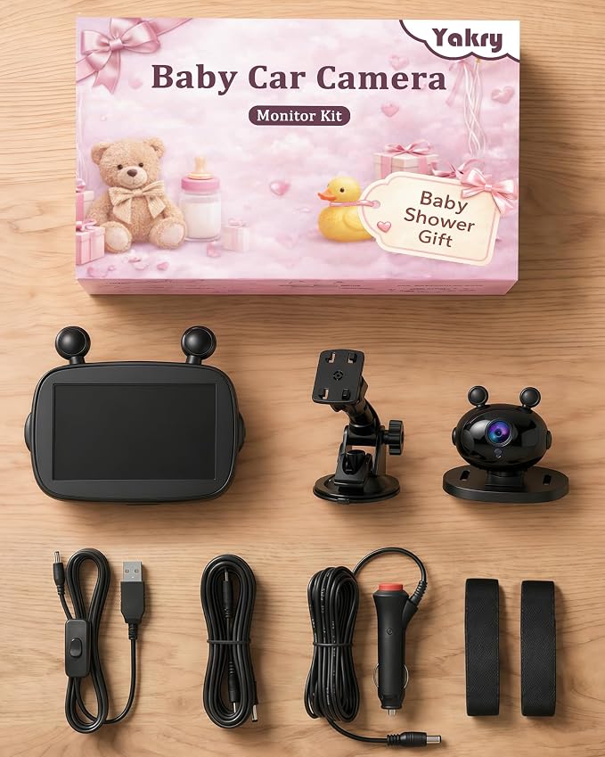 Yakry HD 1080P Baby Car Camera: Easy to Install 150° Wide Angle Car Seat Camera - Image 9