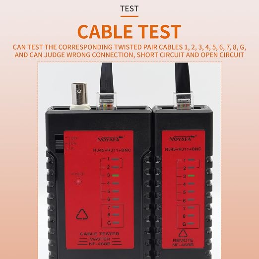 Nf-468b Network LAN Cable Wire Tester Rj45 Rj11 Rj12 BNC Cat5 Tracker Wire - Image 3