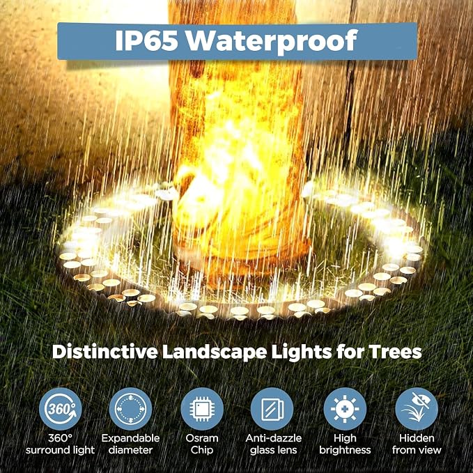 Gardencoin Outdoor Ring Tree Lights, 72W LED Landscape Uplighting - Image 5