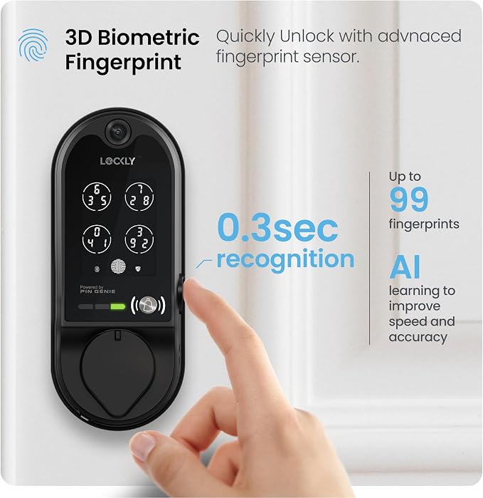 Lockly Vision Smart Lock with Camera, Video Doorbell Keyless Entry Door Lock - Image 4