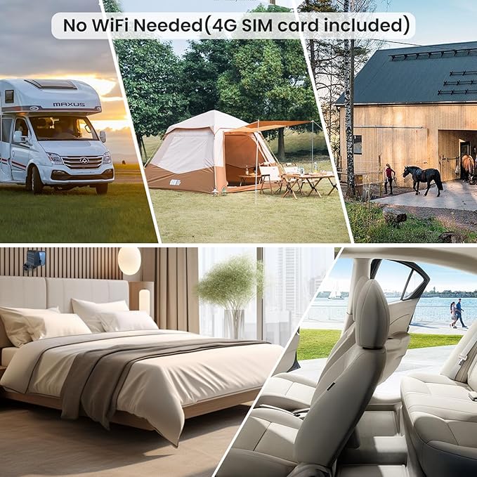 4G LTE Cellular Security Camera, No WiFi Security Camera, SIM Card Included - Image 6