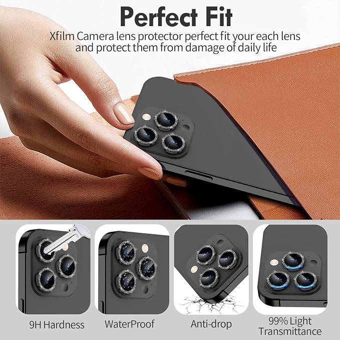 for iPhone 14 Pro/14 Pro Max Camera Lens Protector Bling, 9H Hardness - Image 3