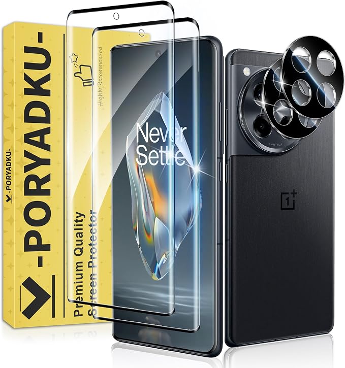 2+2 Pack for OnePlus 12R Screen Protector and Camera Protectors, Fingerprint by JavoYion