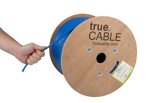 TRUE CABLE Cat6A Riser, Bulk Ethernet Cable, 23AWG Solid Bare Copper, by trueCABLE