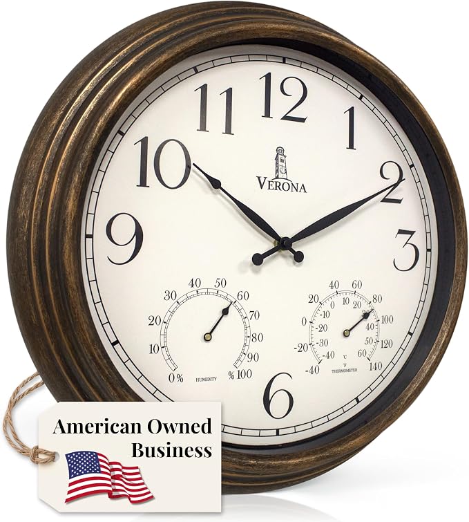 Outdoor Clocks for Patio Large Waterproof by LovelyHomeEssentials