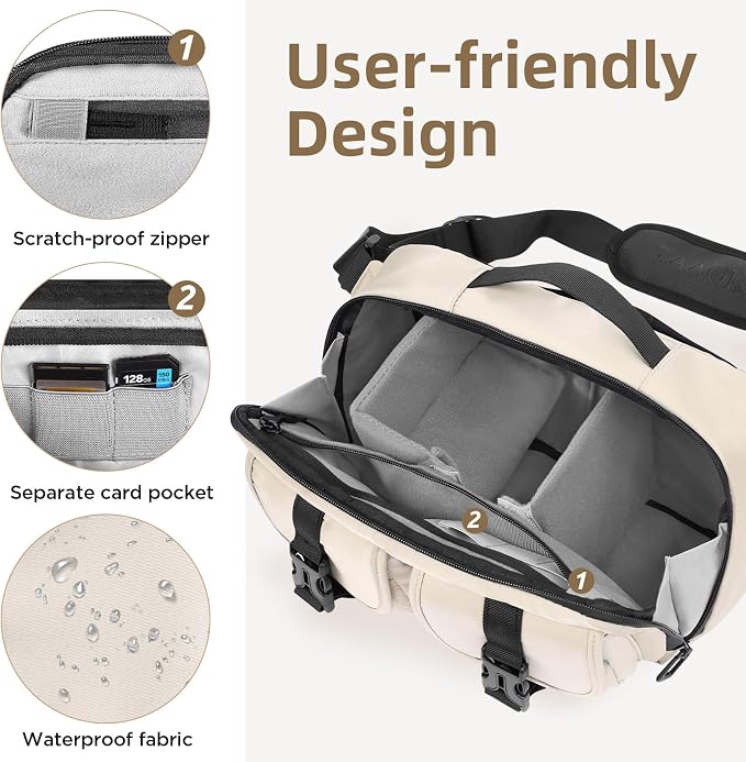 TAAOKA Camera Sling Bag, DSLR Camera Bag - Image 3