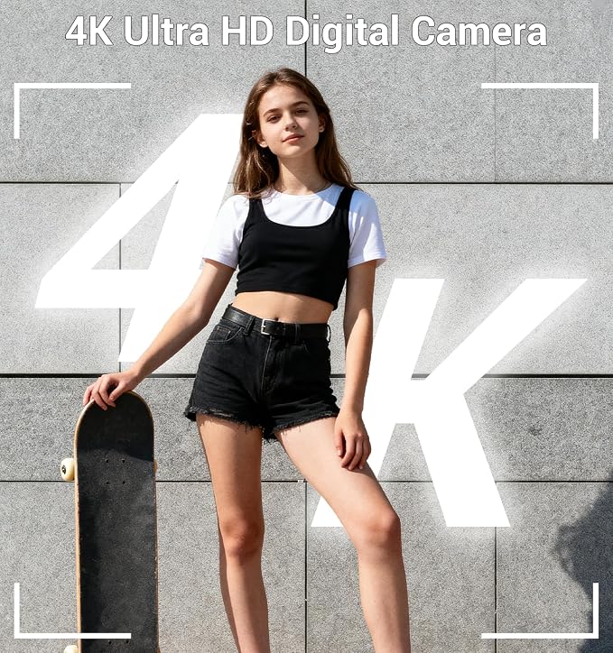 Digital Camera 4K, Autofocus Digital Compact Digital Camera, 16X Digital Zoom - Image 2