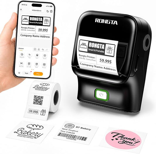 Rongta Bluetooth Label Maker Machine, Thermal Label Printer Easy to Use by RONGTA