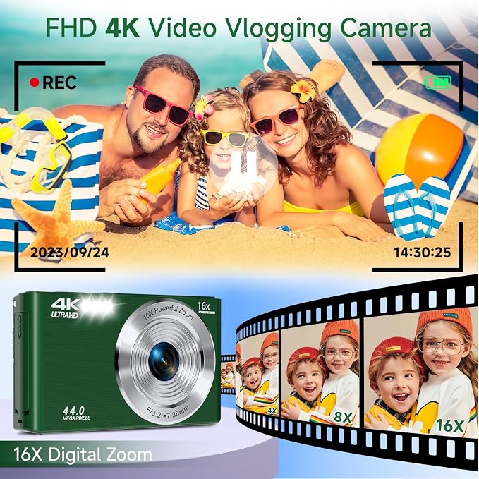 Digital Camera, FHD 4K Autofocus Compact Digital Cameras - Image 3