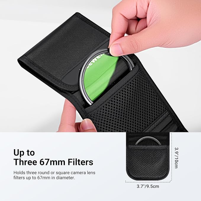 NEEWER 67mm Filter Case, Trifold Foldable Splash Resistant Protective Carry - Image 2