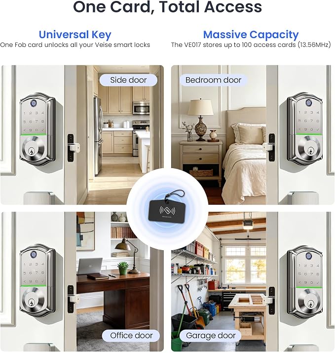 Veise VE017G Wi-Fi Keyless Entry Door Lock, App Remote & Voice Control - Image 12