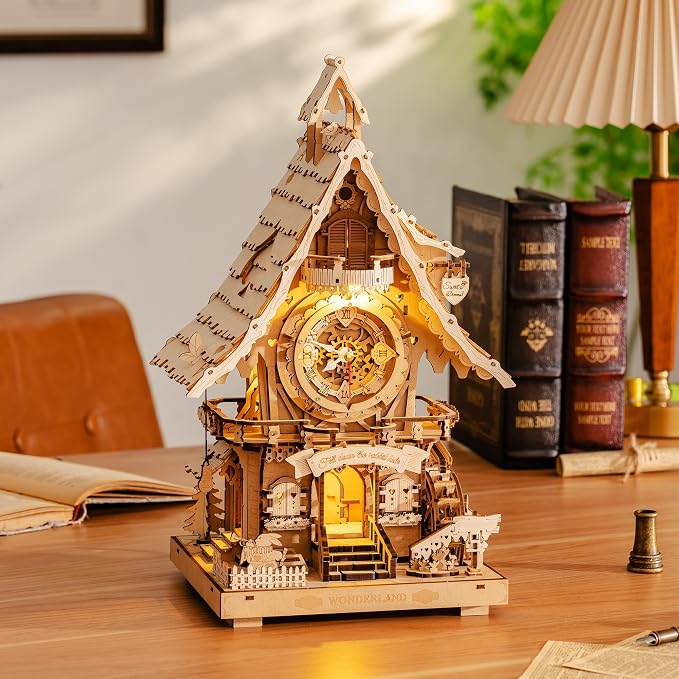 ROBOTIME 3D Wooden Puzzles for Adults-Cuckoo Clock Wooden Models for Adults to - Image 7