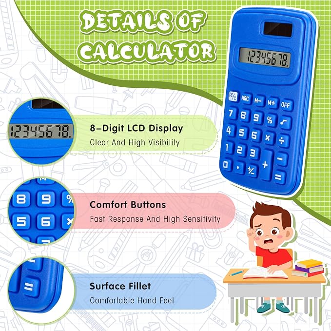 LEIFIDE 12 Pack Pocket Calculator Small Bulk Basic 4 Function Calculator 8 - Image 3