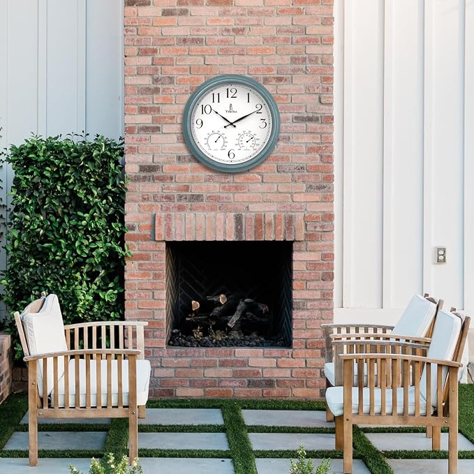 18 inch Outdoor Clocks for Patio Large Waterproof - Image 9