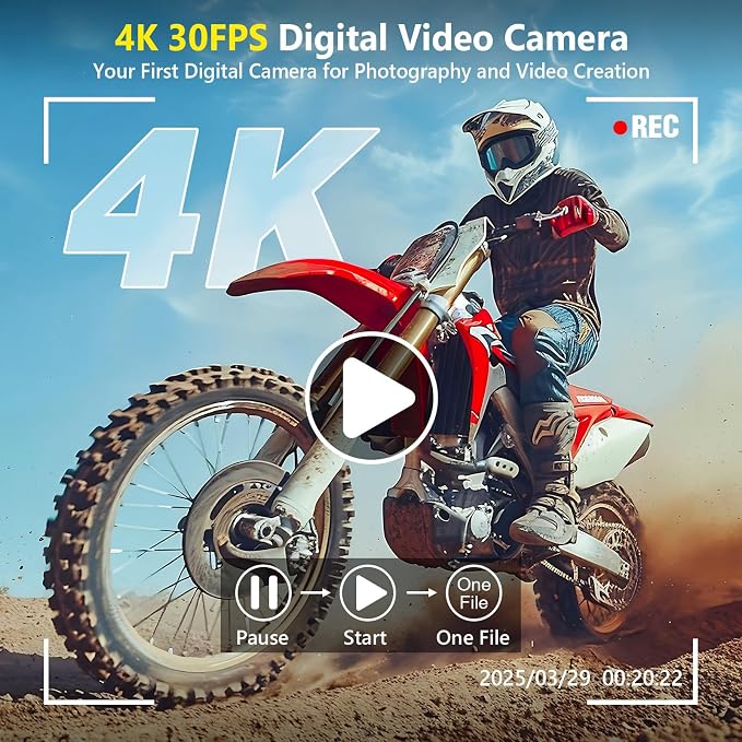4K Digital Camera for Photography Autofocus, 64MP WiFi Vlogging Camera for - Image 2