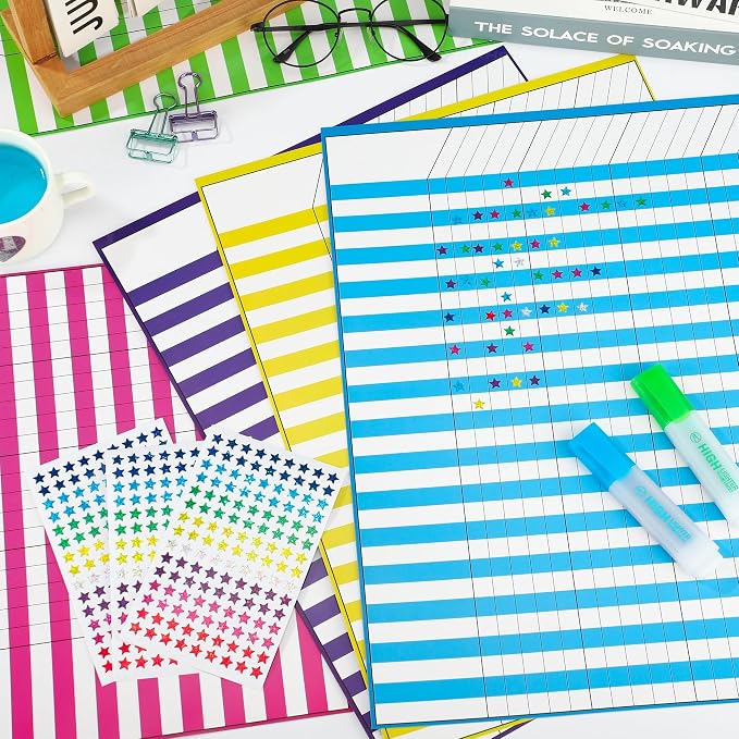 8 Pack Colorful Dry Erase Incentive Chart Multi-Color Classroom Laminated Dry - Image 4