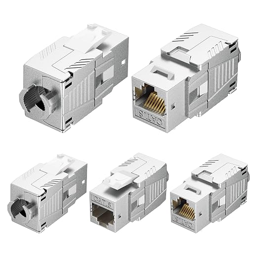 Cable Matters 5-Pack 40Gbps Shielded RJ45 Cat 8, Cat8 Keystone Jack by CableMatters