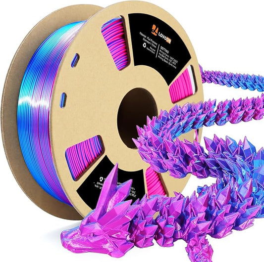 LOVOON 3D Printer Filament Dual Color Sky/Light Blue and Rose Red, PLA Filament by LOVOON