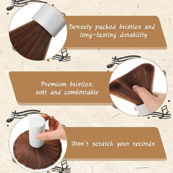 Ziliny 3 Pcs Vinyl Record Cleaning Brush Wooden Anti Static Dust Record Vinyl - Image 3
