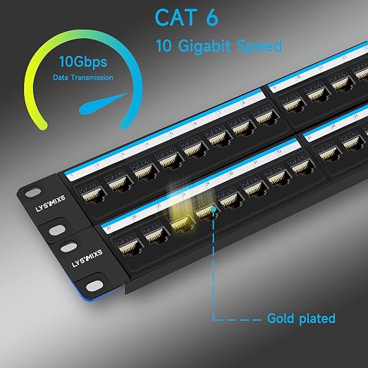 Cat6 Patch Panel 48 Port with Keystone, RJ45 Network Panel 19 Inch, Punch Down - Image 6