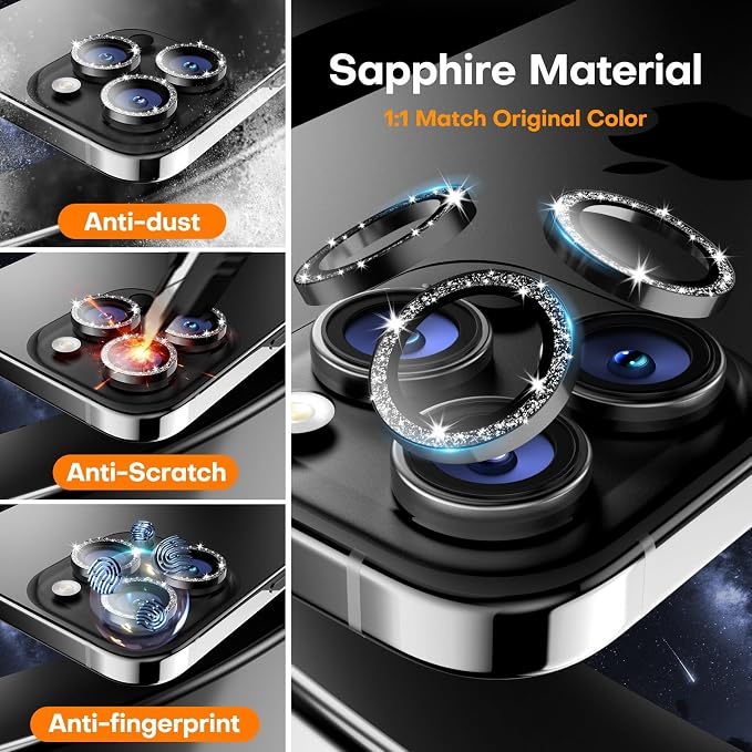 for iPhone 17 Pro/iPhone 17 Pro Max Camera Lens Protector, Tempered Glass - Image 3