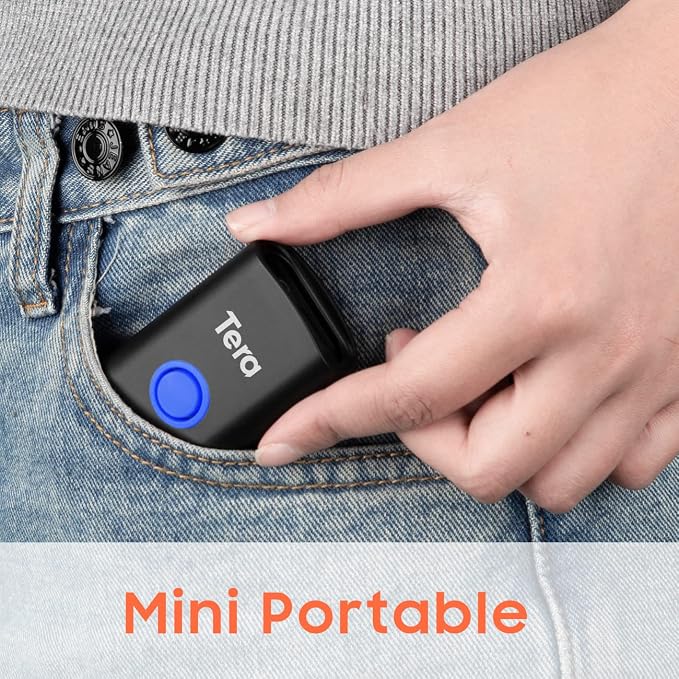Tera Wireless Barcode Scanner 1D Laser Mini Pocket Waterproof Scanner 3in1 - Image 8