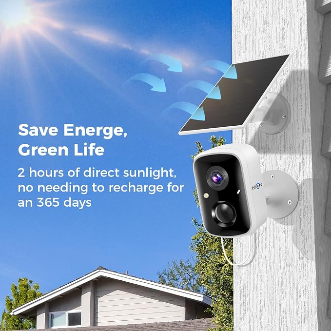 Hiseeu Solar Security Cameras Wireless Outdoor, Battery Powered 3K 4MP - Image 4