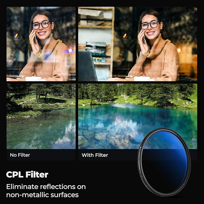K&F CONCEPT 55mm Circular Polarizer Filter Ultra-Slim 18 Multi-Coated Optical - Image 3