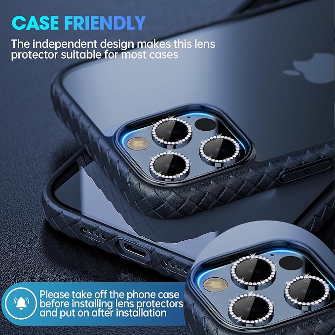 for iPhone 15 Pro/iPhone 15 Pro Max Camera Lens Protector Bling Individual - Image 5