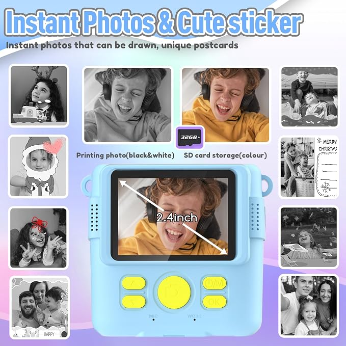 ESOXOFFORE Kids Camera Instant Print, Christmas Birthday Gifts - Image 3